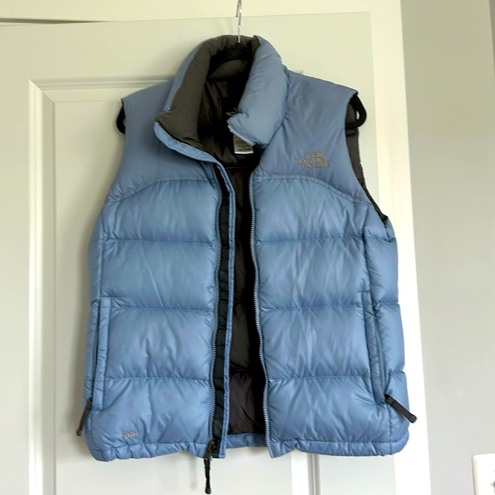 NWOT Vintage 90’s The North Face Light Blue and Grey 700 Goosedown Vest SZ: M